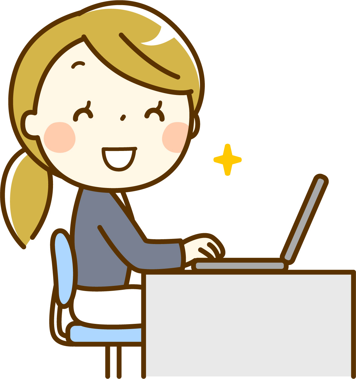 楽しんで仕事をしているデザイナーの絵