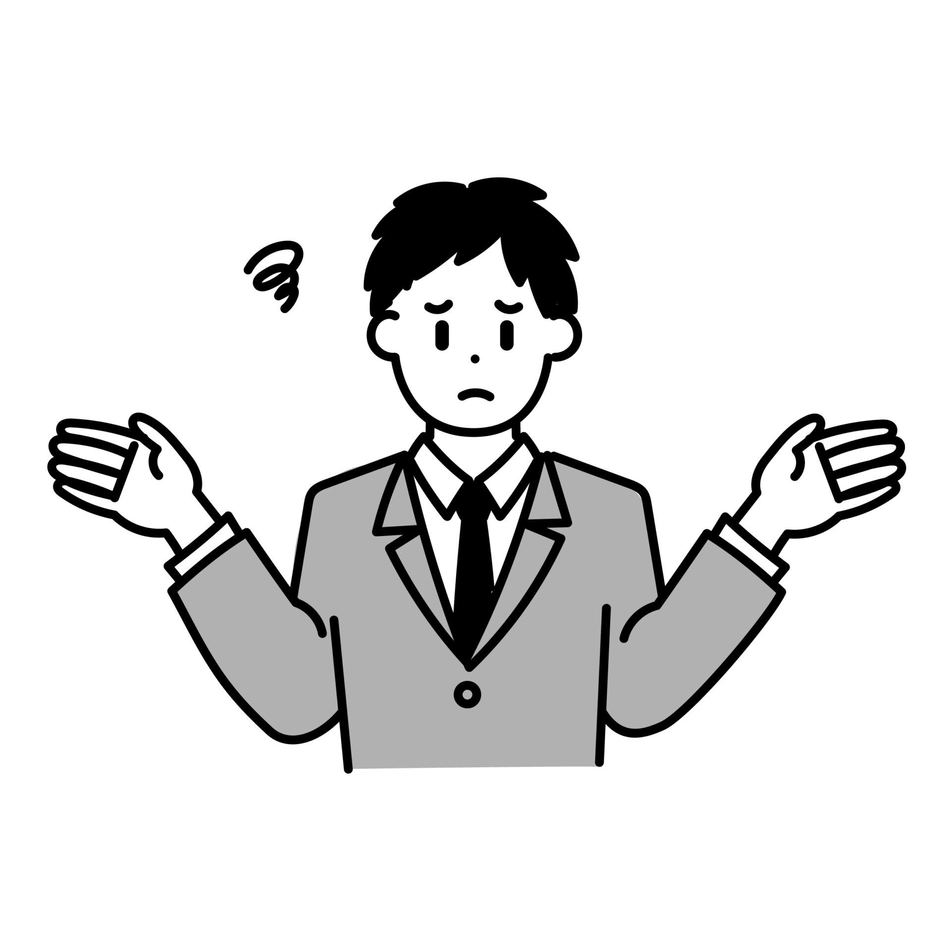 残念がっている男の人の絵
