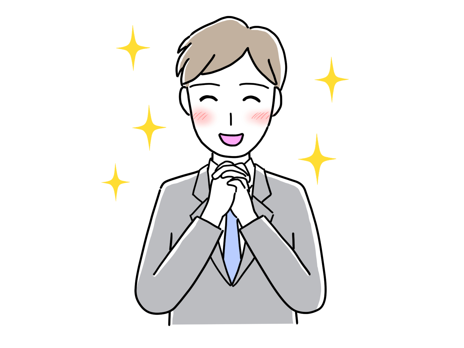 デザインを見て感動している人の絵