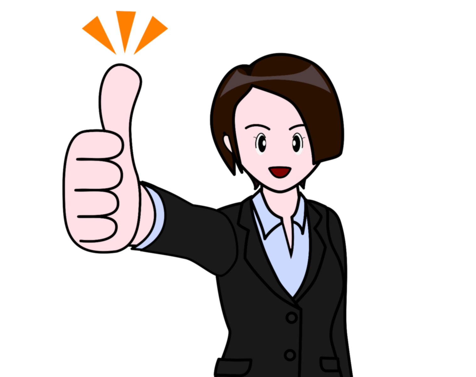 親指を立てている女性の絵