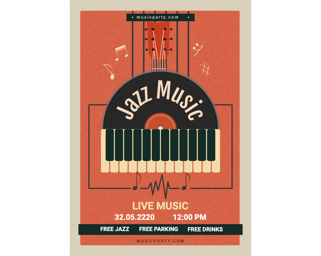 ジャズ音楽のポスターの絵
