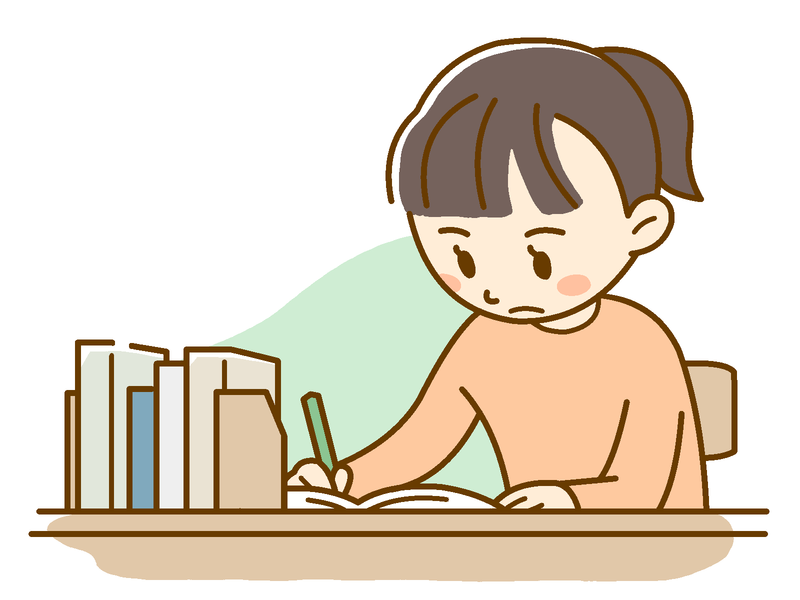 勉強する人の絵