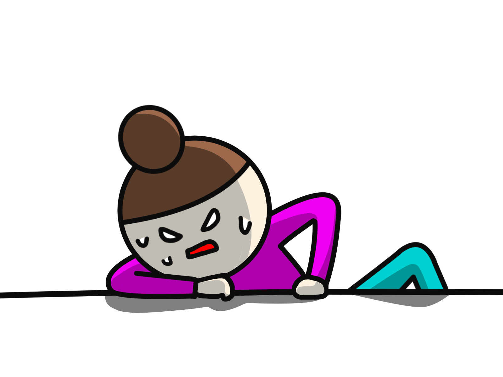 粘り強く這い上がってくる女性の絵
