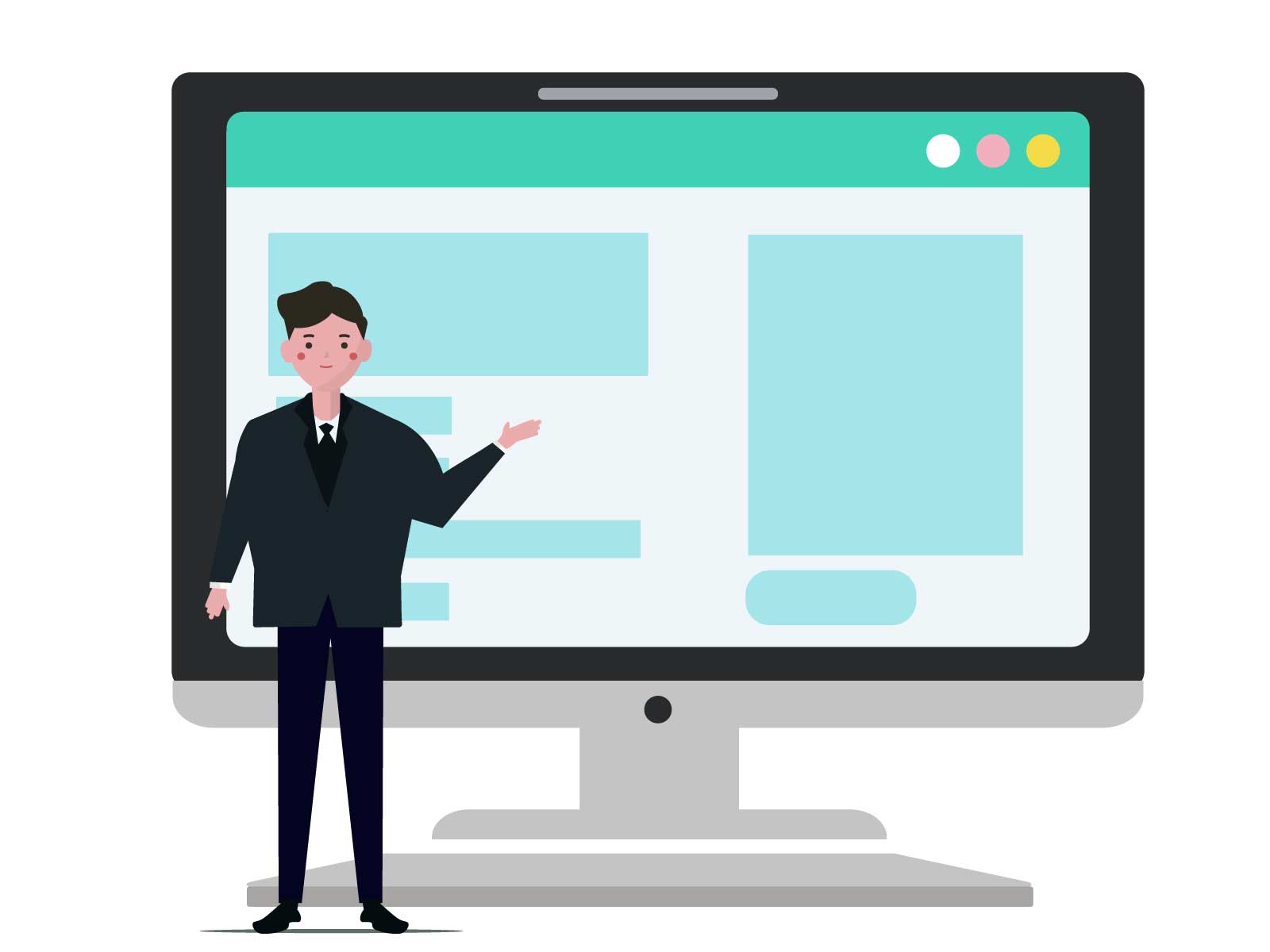 ウェブサイトを表示しているパソコンの絵