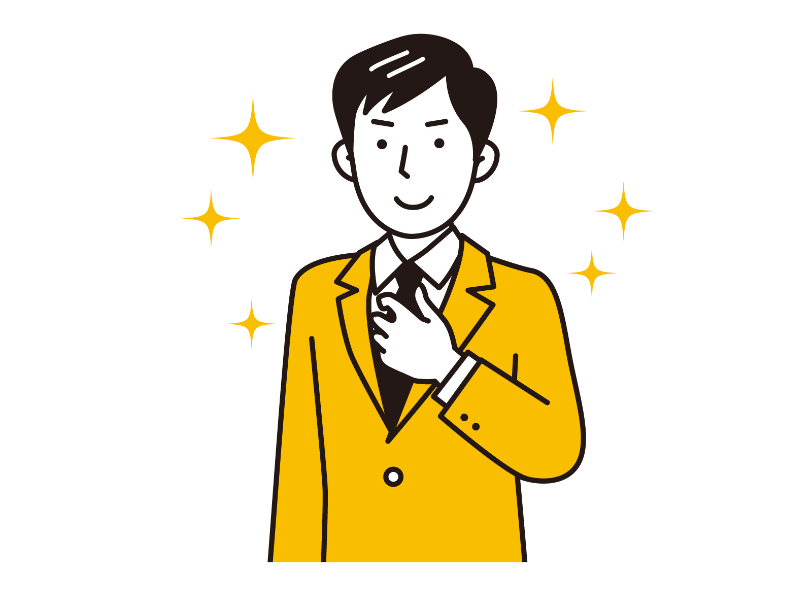ネクタイをビシッとした男性の絵