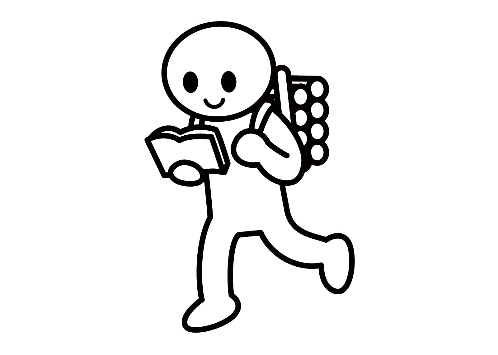 薪を担いで歩きながら本を読んでいる人の絵