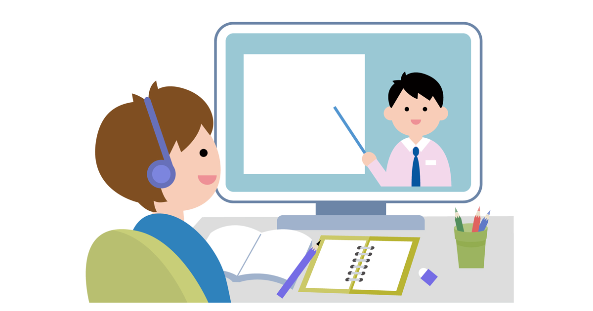 グラフィックデザインのオンラインレッスンを受けている受講生の絵