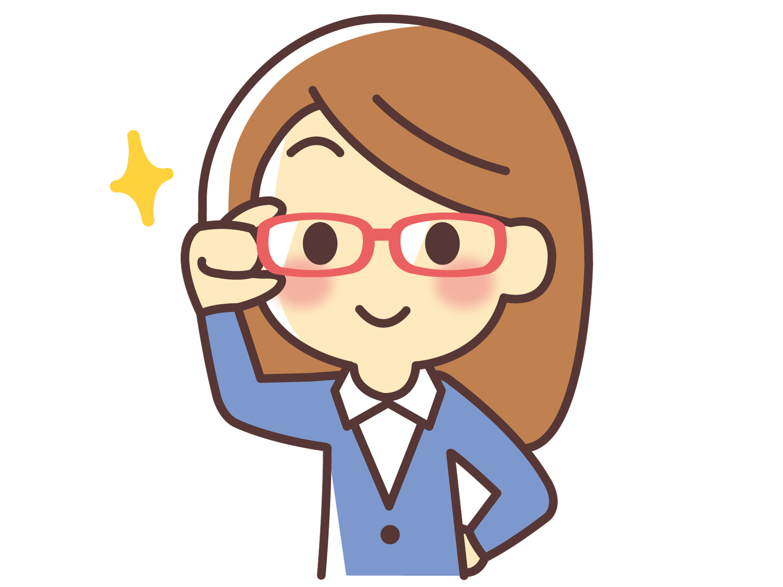 メガネをかけているインテリの人の絵