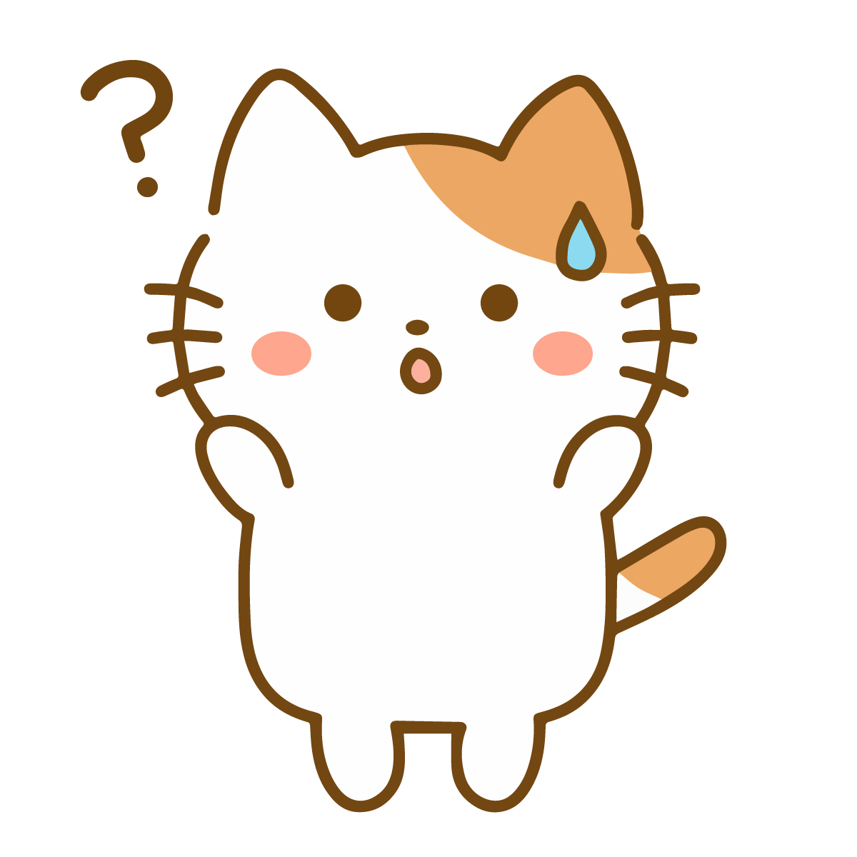 疑問を持っている猫の絵