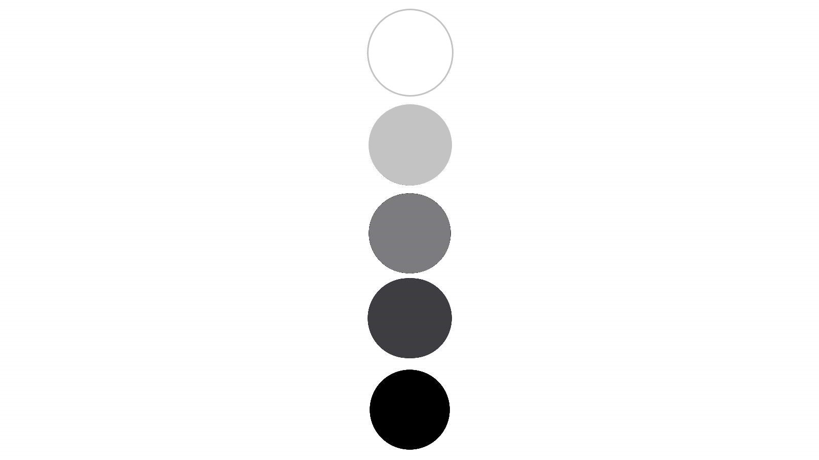 白から黒に変わっていく明度の図