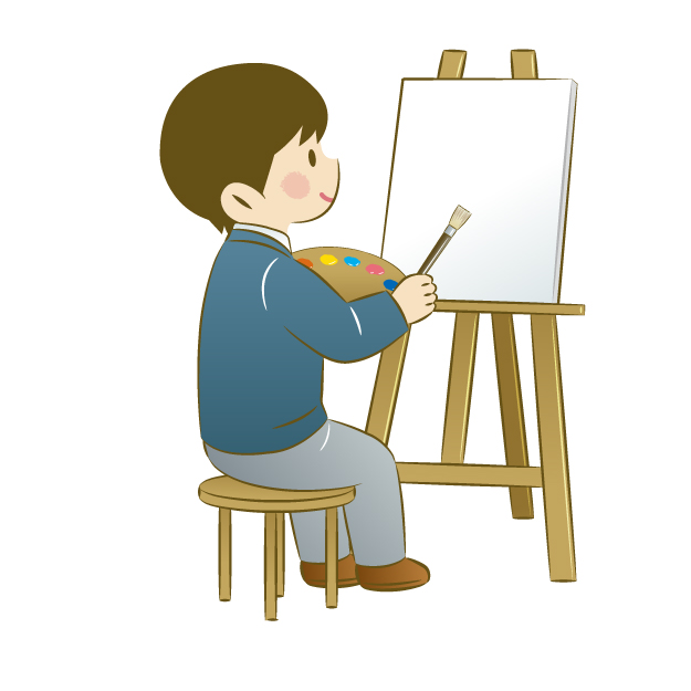 絵を描いている人の絵
