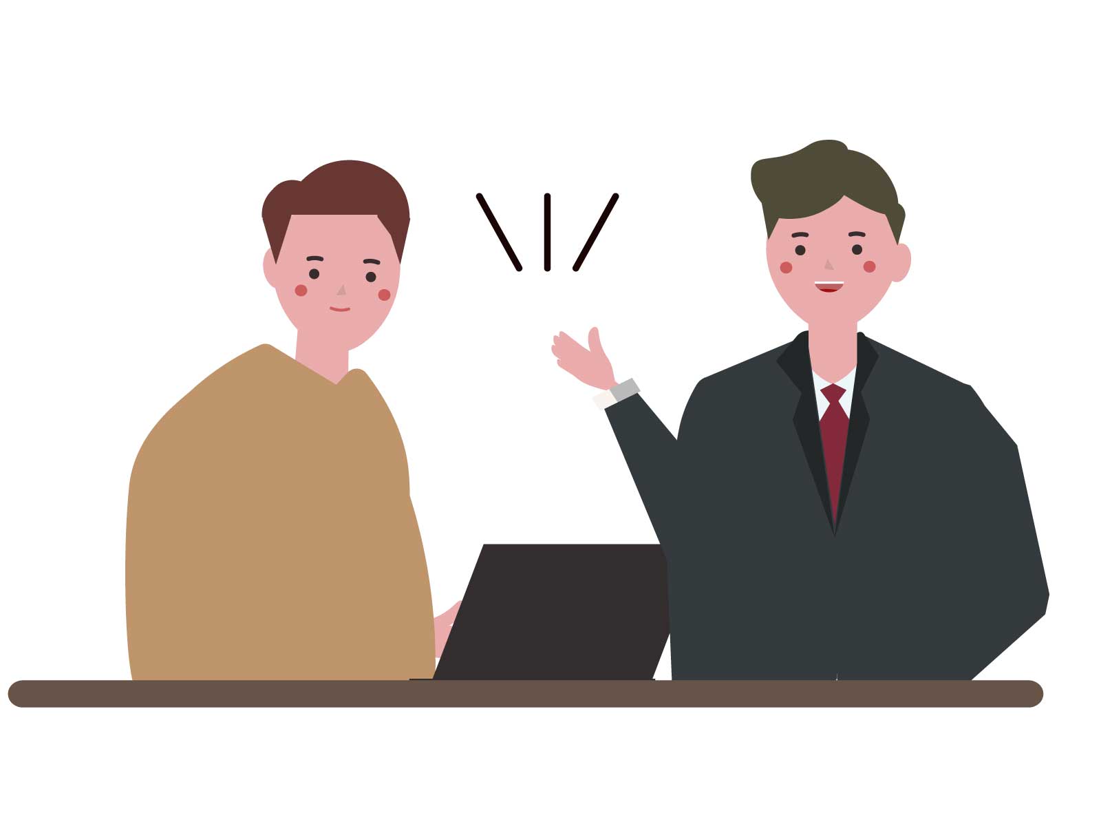 ヒアリングをしているビジネスマンの絵