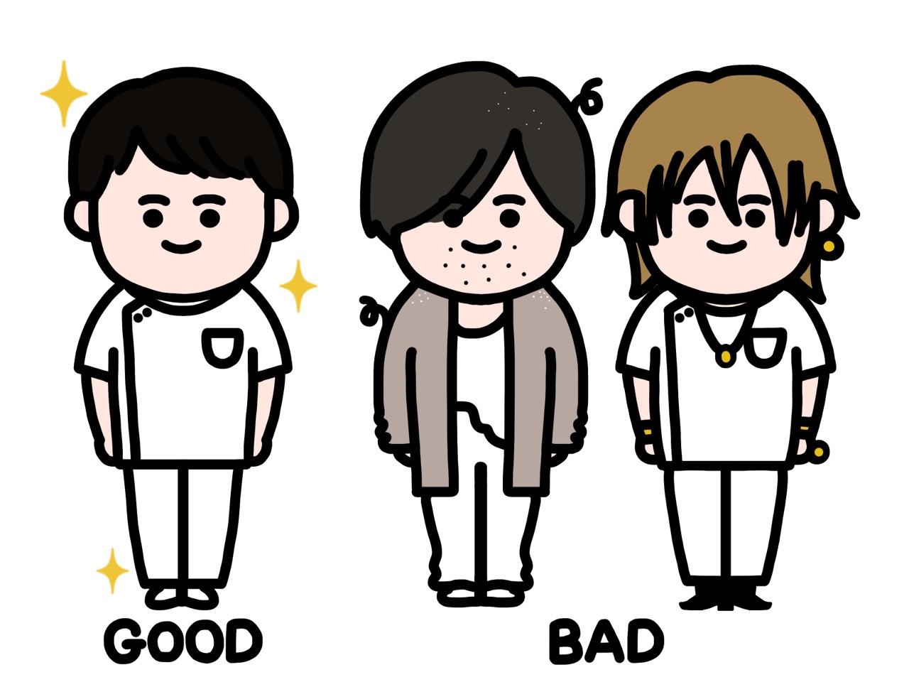 良い見出しのみの例と良くない見出しの例の絵