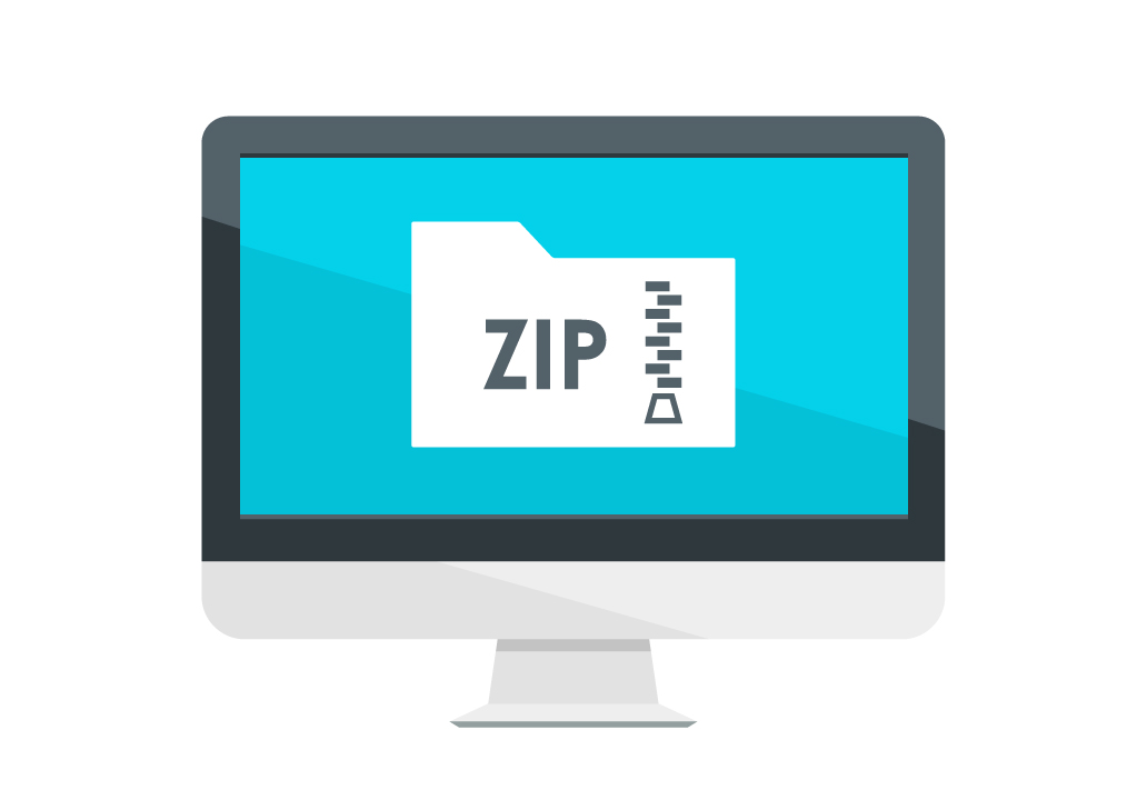 ファイルサイズを圧縮しているZIPの絵