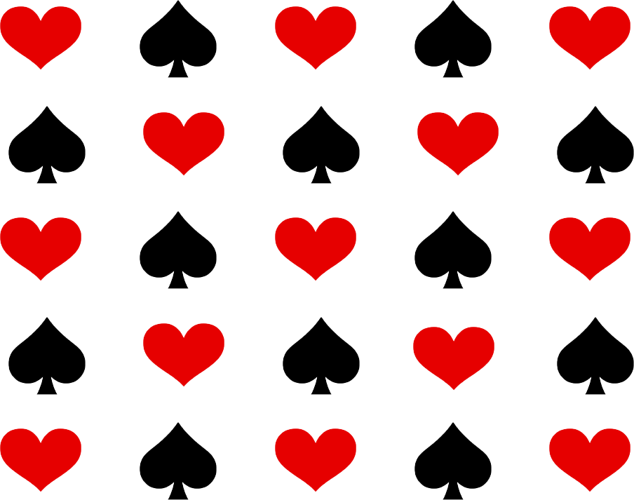 ハートとスペードの模様の絵