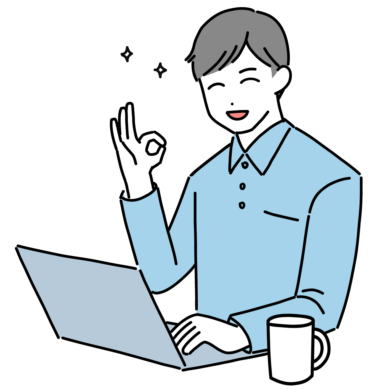 OKサインを出している男性の絵