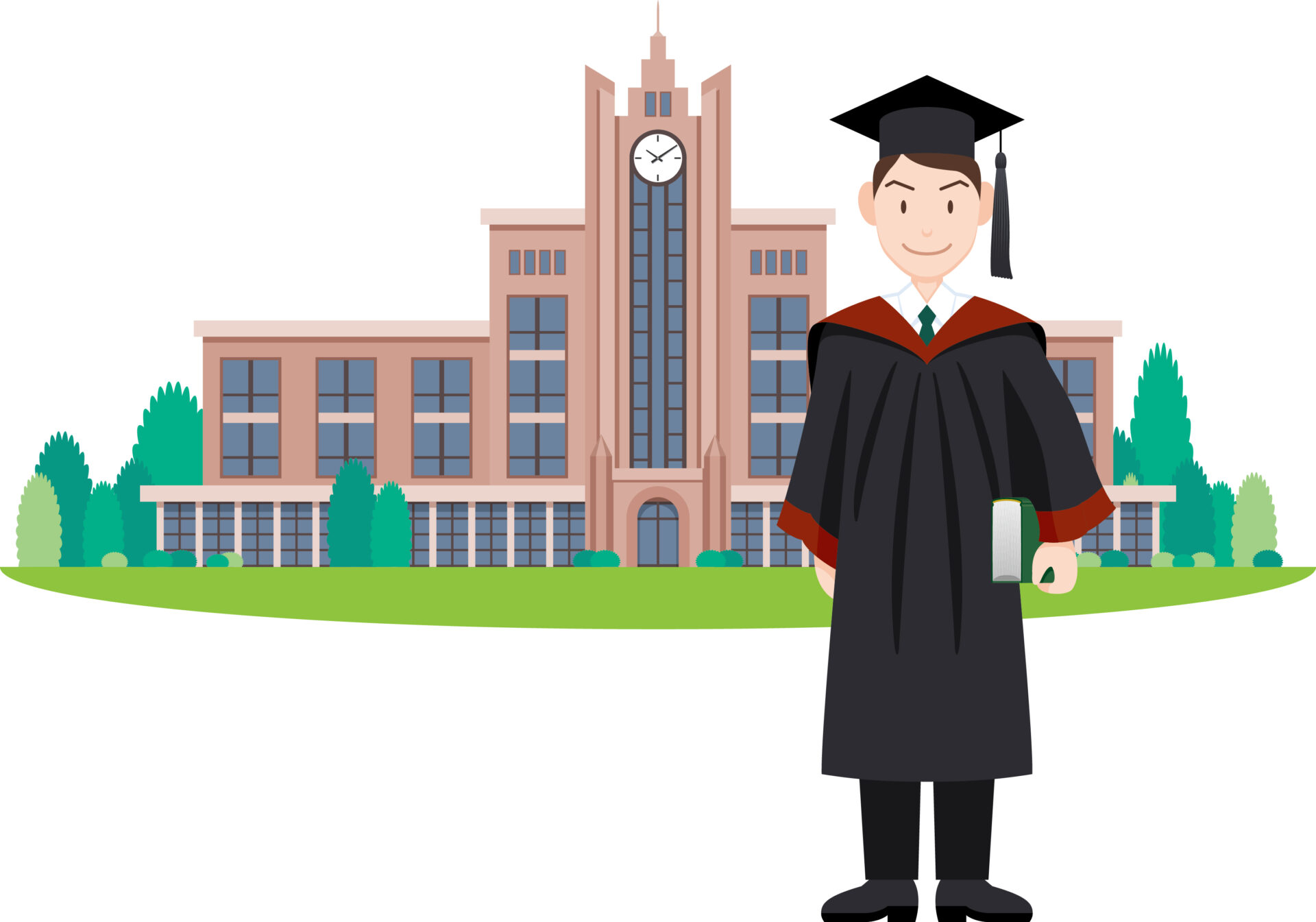 大学を卒業した人の絵