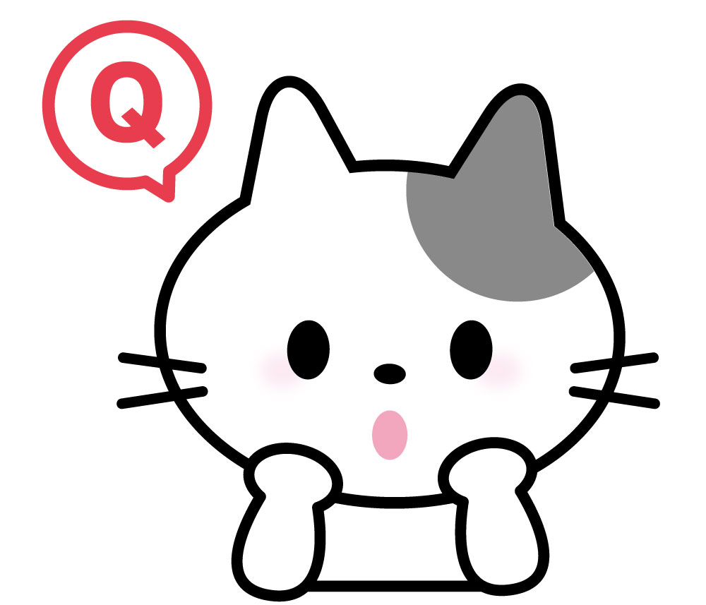 質問をする猫の絵